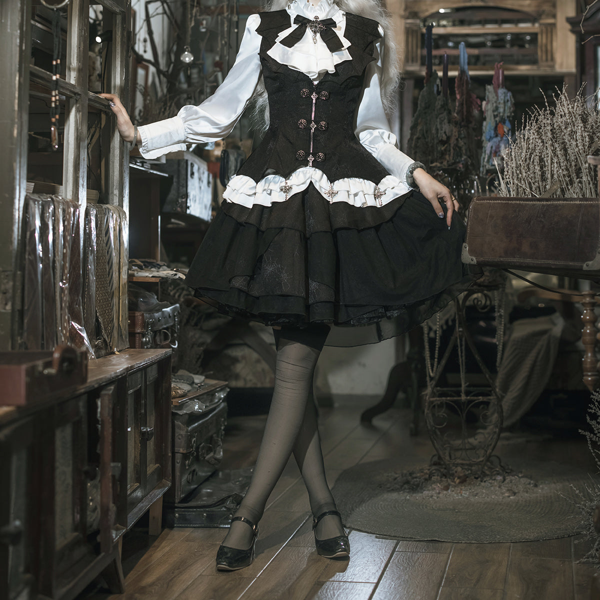 Lolita Dark Gothic Style OP Dress LS0921