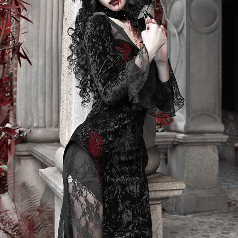 Lolita Gothic Dark Batfish Tail Dress LS0928
