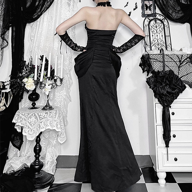 Lolita Halloween Gothic Dark Lace Dress LS0939
