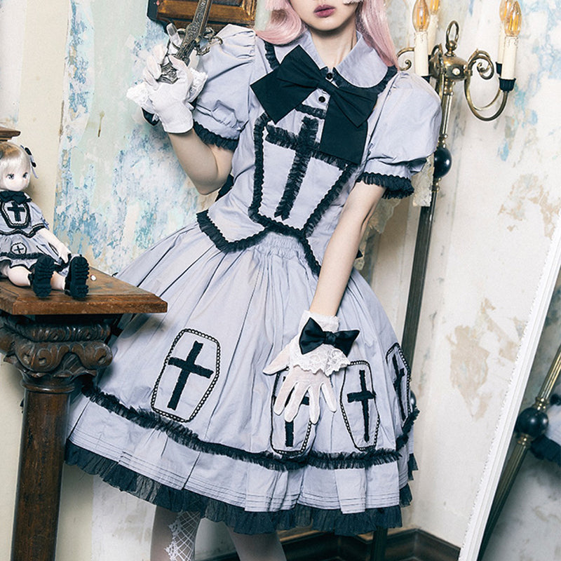 Lolita Cross Punk Goth Dress LS0480 – Lolilita Store