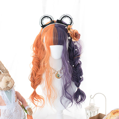 Лолита оранжево-фиолетовые длинные вьющиеся волосы LS0385