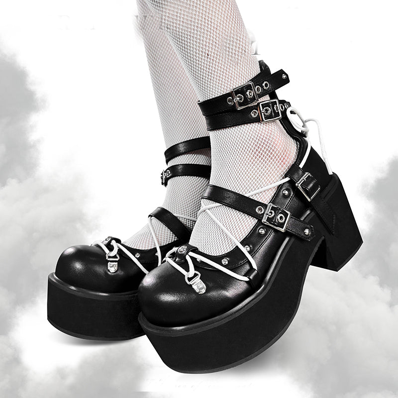 Лолита-панк-крошки на каблуках LS0393