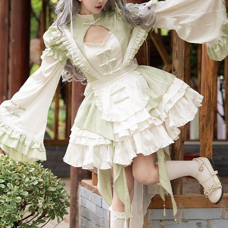 white lolita dress Lolita Harajuku punk dress LS0905 – Lolilita Store