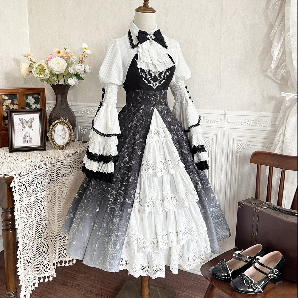 Gothic Lolita Hobbs Lolita Dress Black Paradise Cross Print Ruffle Sleeveless Gothic Lolita Dress Gothic Lolita Hobbs Lolita Dress Black Paradise Cross Print Ruffle Sleeveless Gothic Lolita Dress
