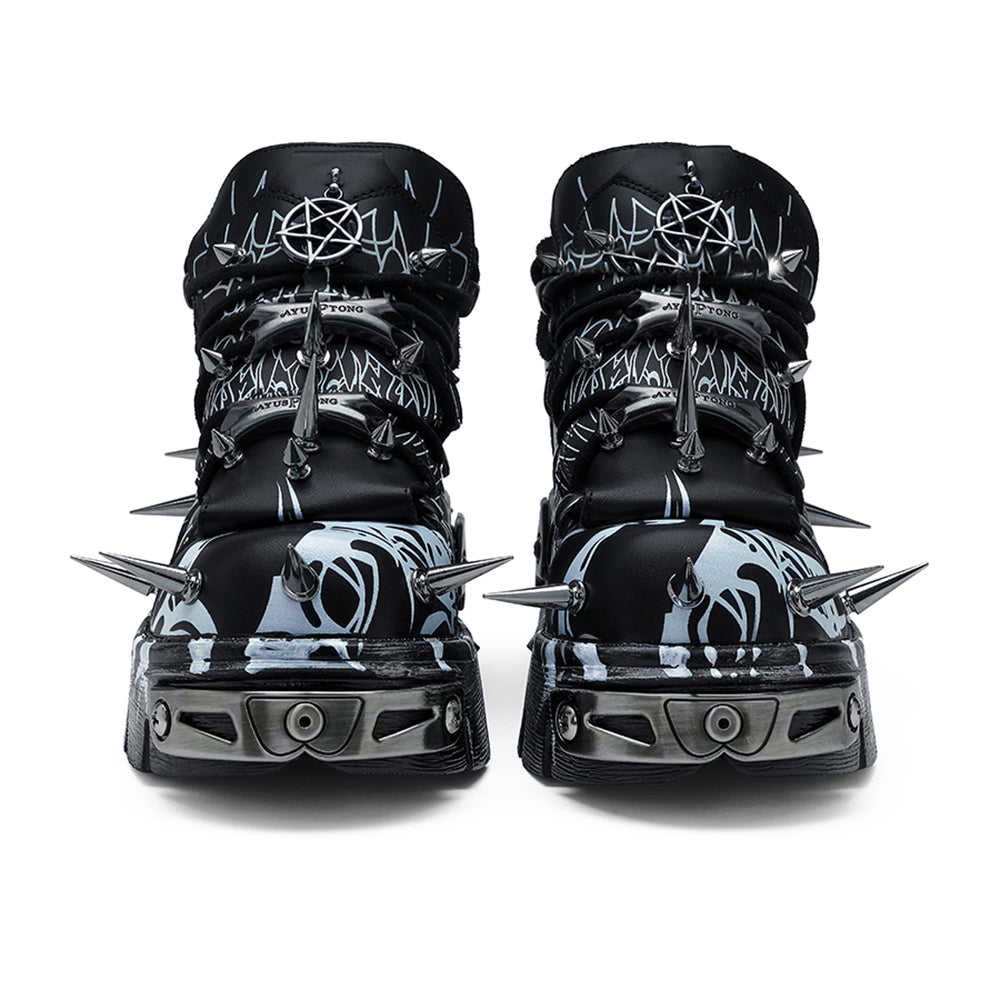 Lolita Retro Dark Spiked Punk Rock Platform Shoes LS0935