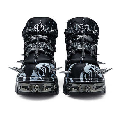 Lolita Retro Dark Spiked Punk Rock Platform Shoes LS0935