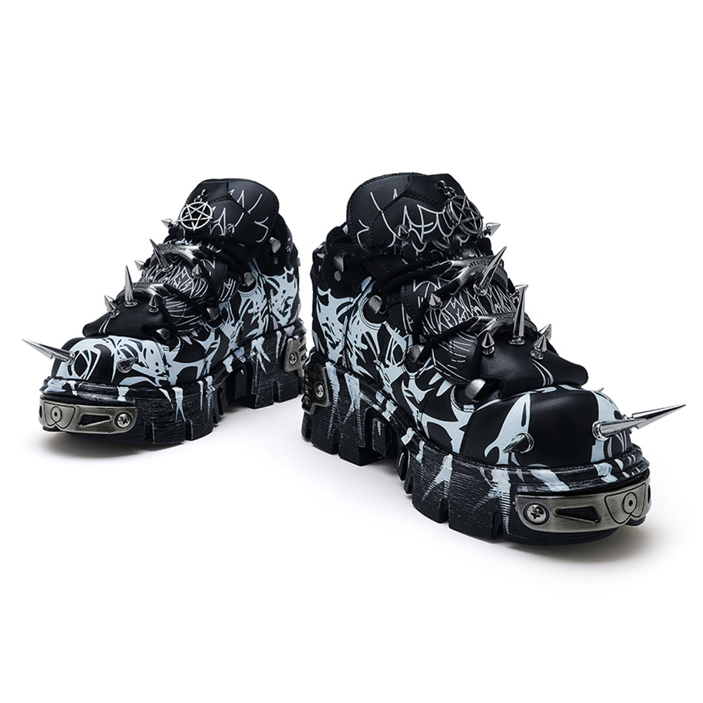 Lolita Retro Dark Spiked Punk Rock Platform Shoes LS0935