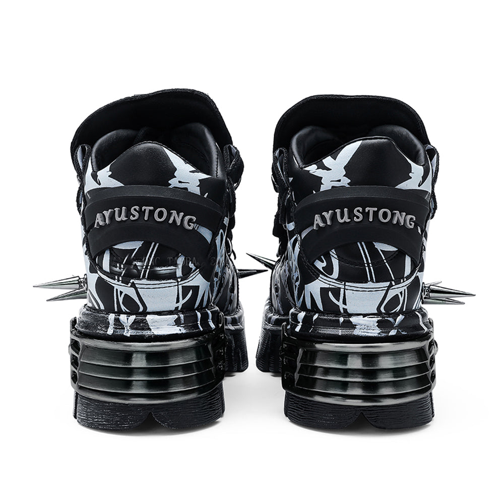 Lolita Retro Dark Spiked Punk Rock Platform Shoes LS0935