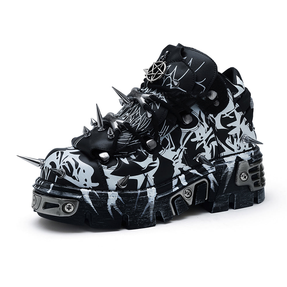 Lolita Retro Dark Spiked Punk Rock Platform Shoes LS0935