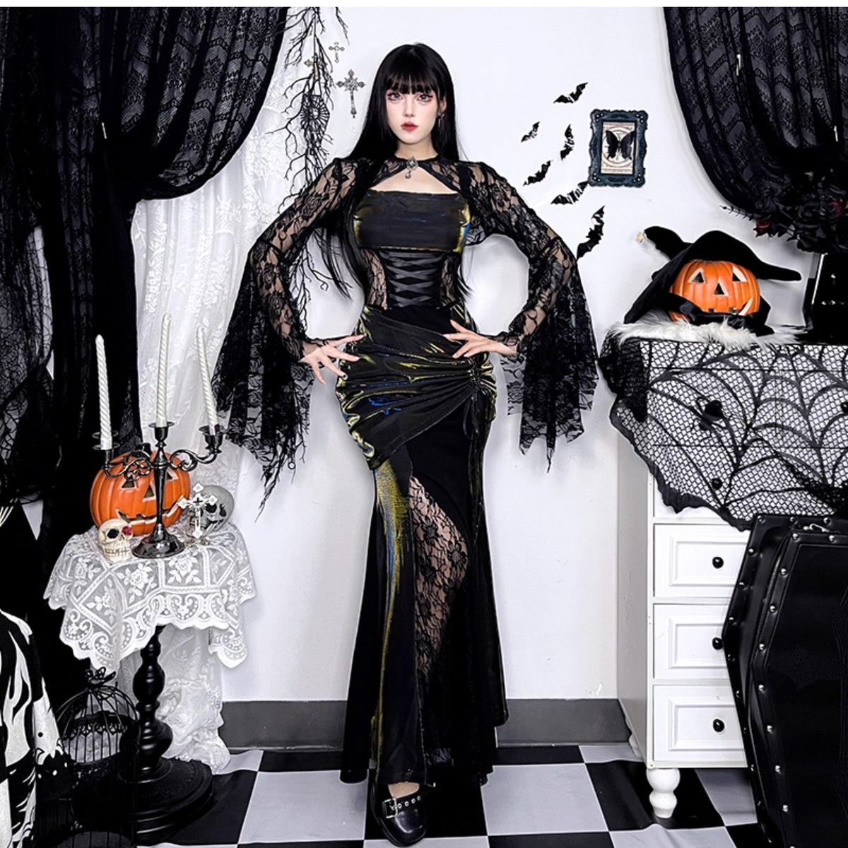 Lolita Y2K Gothic Black Dress LS0938