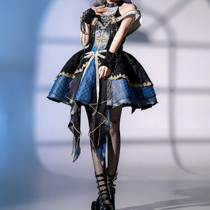 Lolita dark gothic style embroidered dress LS0933