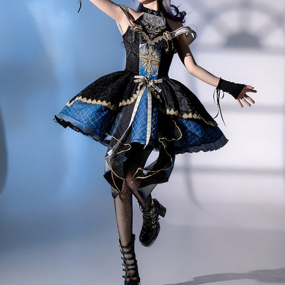 Lolita dark gothic style embroidered dress LS0933