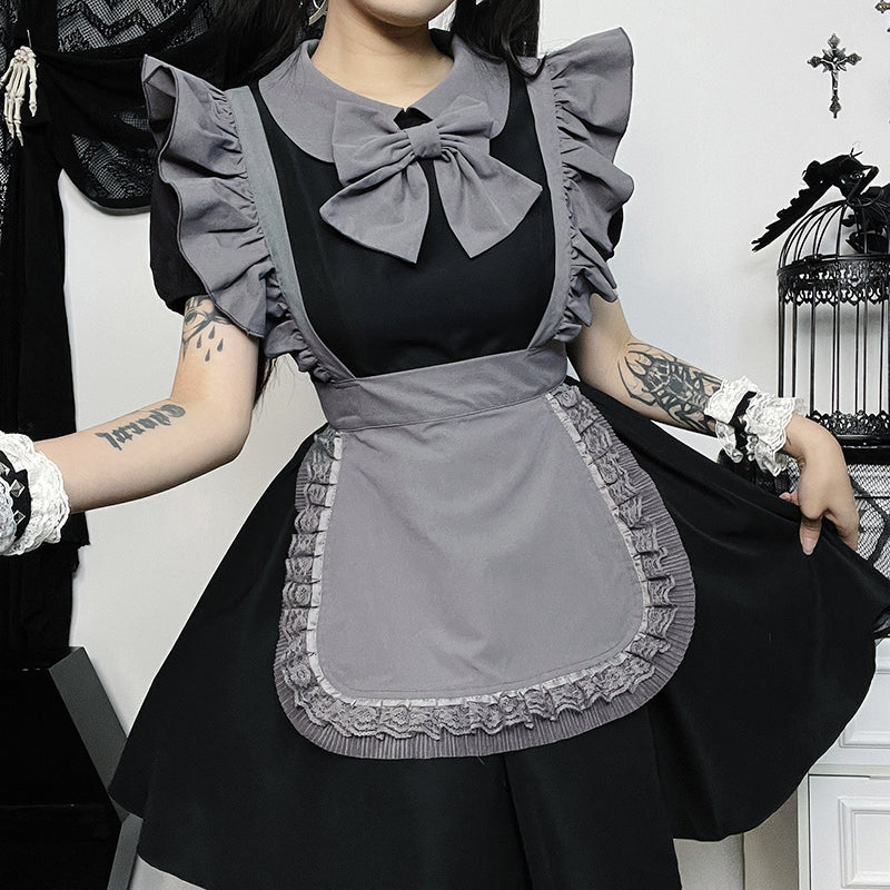 Lolita Gothic Halloween Maid Dress LS0633