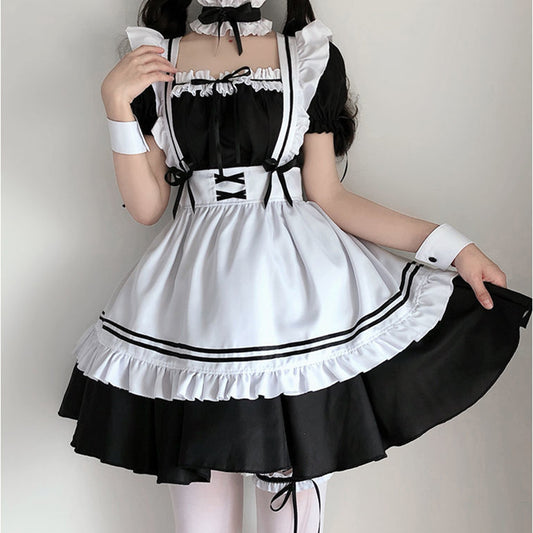 Lolita goth maid uniform dress LS0634