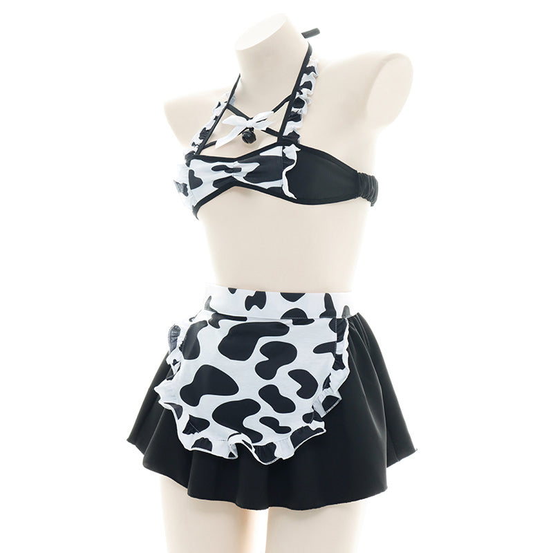 Lolita Punk Cow Maid Outfit set LS0756