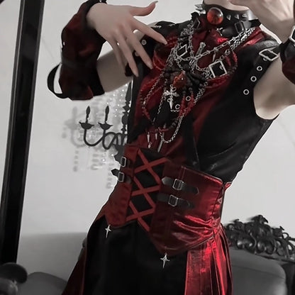 Lolita Gothic Dark Suspender Skirt Suit LS0931