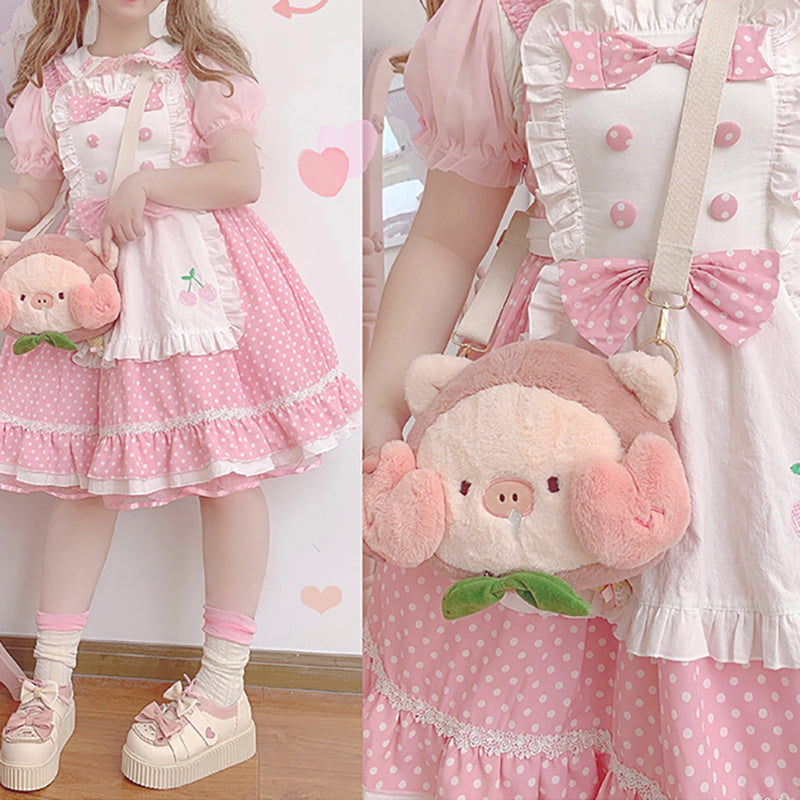Lolita cute girls all-match plush bag LS0508