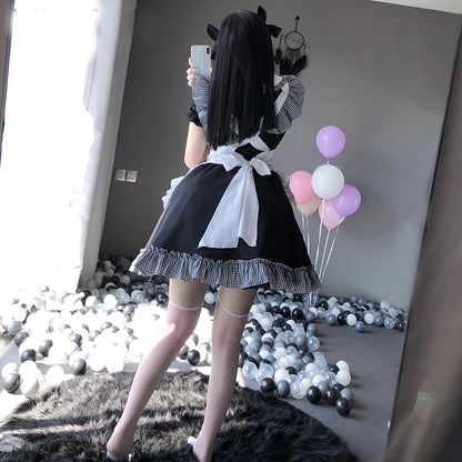 Lolita punk cute maid suit LS0703