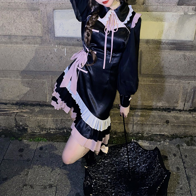 Платье Лолита с рюшами в стиле панк LS0535