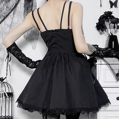 Lolita Gothic Lace Strappy Dress LS0602