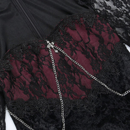 Lolita gothic lace fishtail dress LS0603