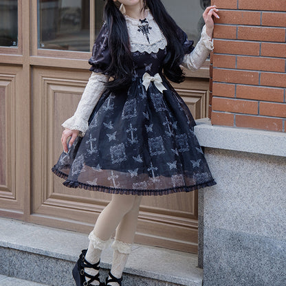 Lolita gothic embroidered punk dress LS0609