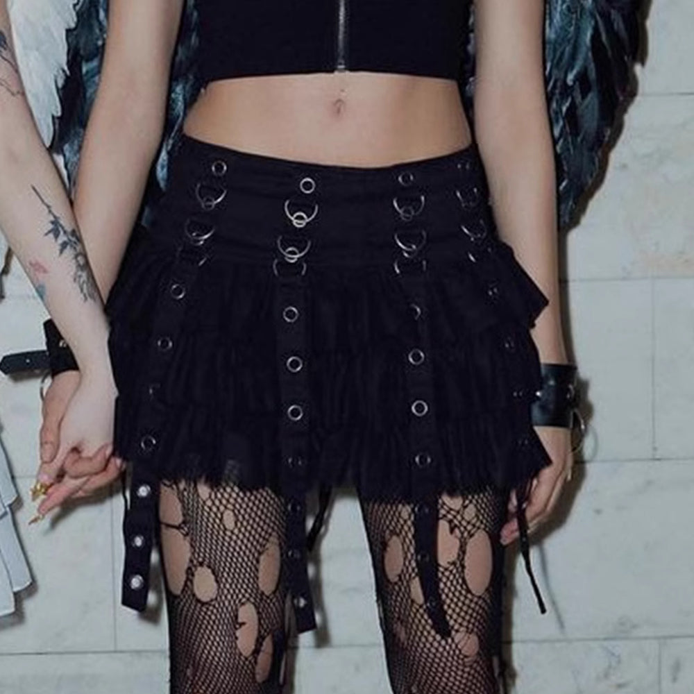 Lolita punk goth mesh skirt LS0616