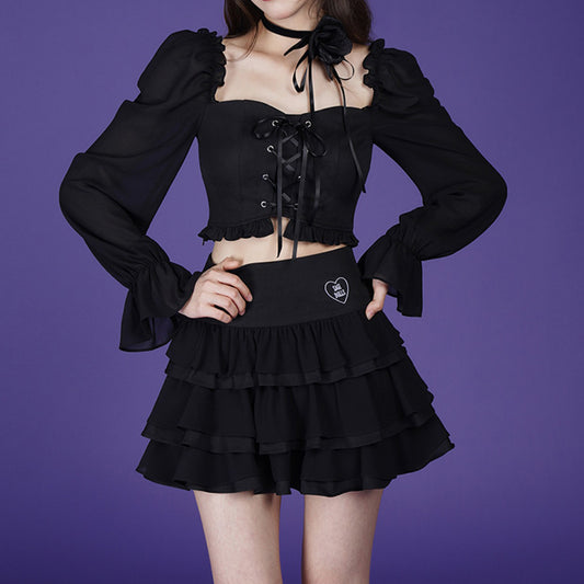 Lolita gothic strappy skirt suit LS0645