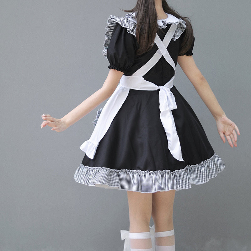 Lolita maid JK plaid dress LS0708
