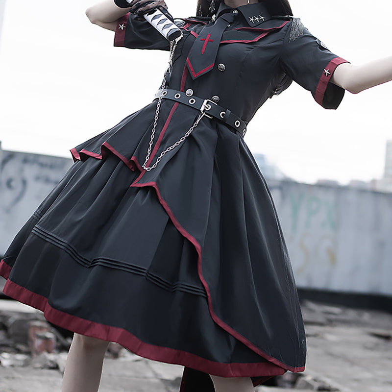 Lolita Loser Dust OP Gothic Uniform Dress LS0484