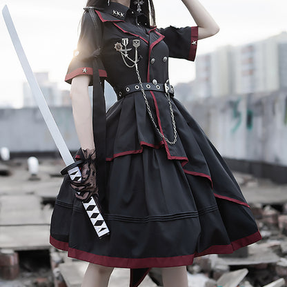 Lolita Loser Dust OP Gothic Uniform Dress LS0484