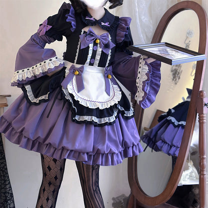 Lolita punk maid OP dress LS0719