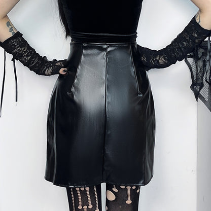 Lolita Gothic PU Y2K skirt LS0740