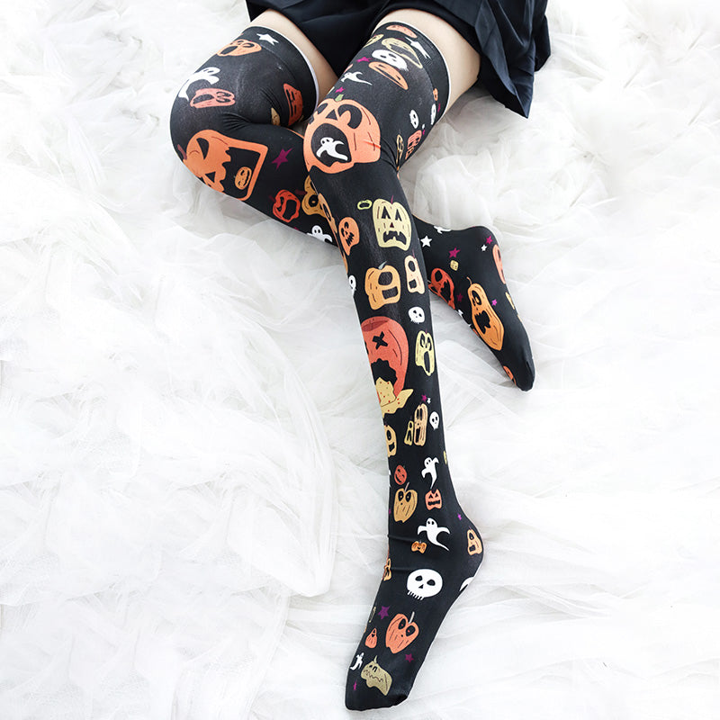 Lolita Gothic Halloween Pumpkin Socks LS0753