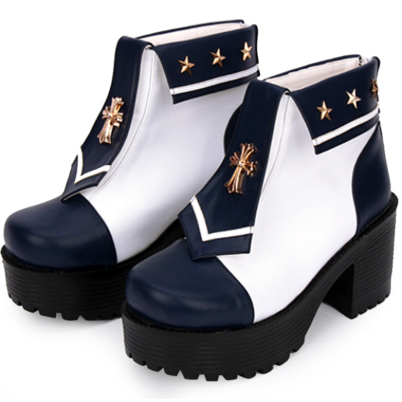 Lolita punk navy boots LS0551