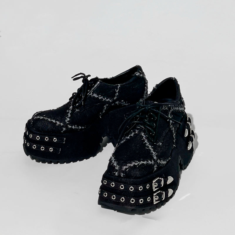 Lolita Tassel Punk Denim Shoes LS0559