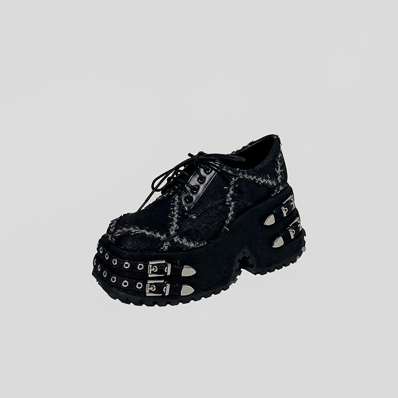 Lolita Tassel Punk Denim Shoes LS0559
