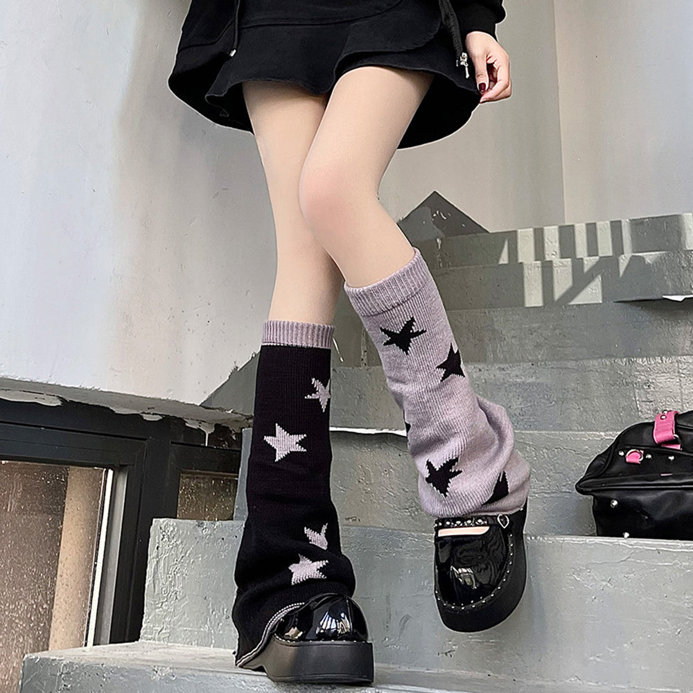 Lolita skull punk y2k star socks LS0477