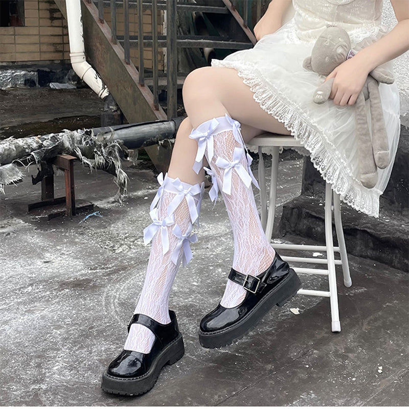 Lolita cute bow lace JK socks LS0512