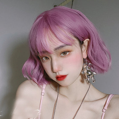 Lolita cute JK pink purple wig LS0411