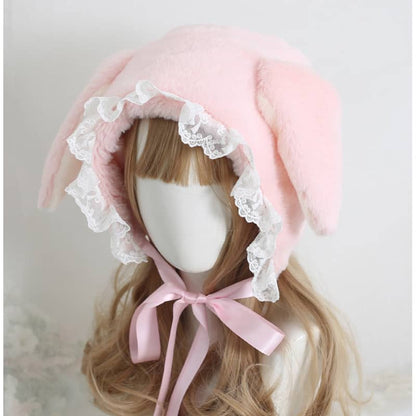 Плюшевая шапка с милыми кроличьими ушками LS0060