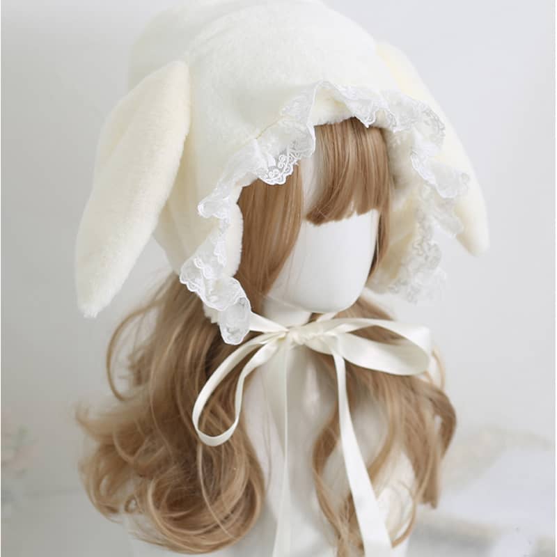 Плюшевая шапка с милыми кроличьими ушками LS0060