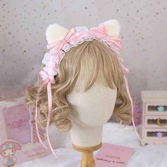 Sweet Bow Cat Ear Headband LS0067