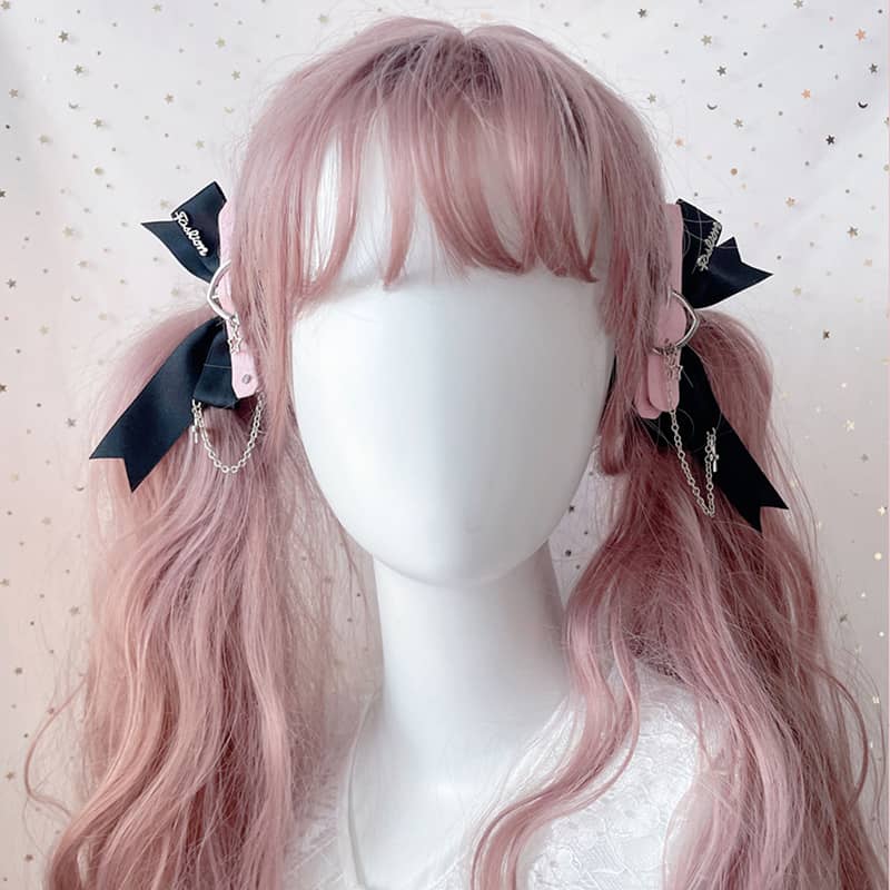 Lolita Bow Heart Hair Clip LS0079