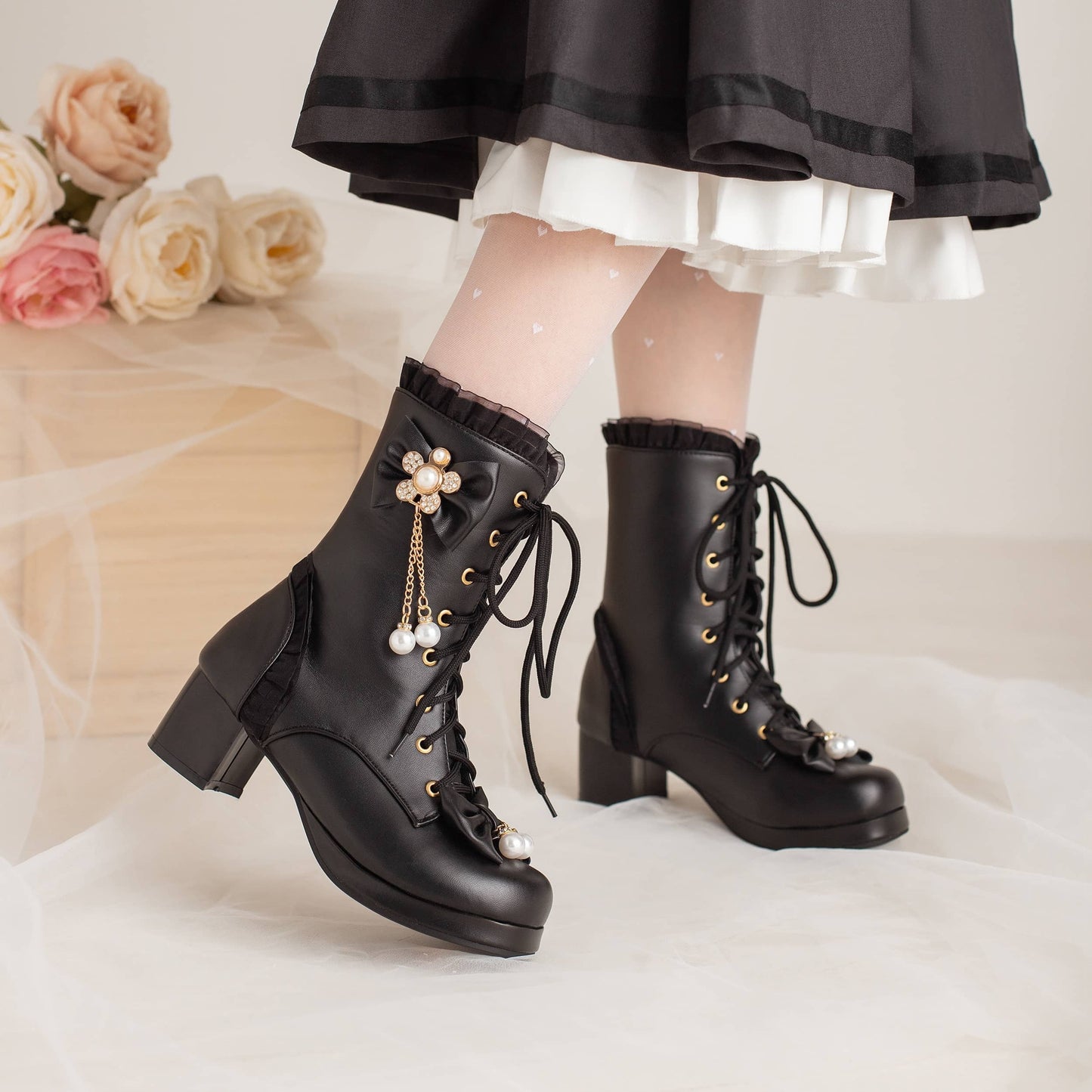 Lolita bowknot Martin boots LS0110