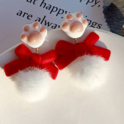 Cute Bow Cat Claw Earrings LS0183
