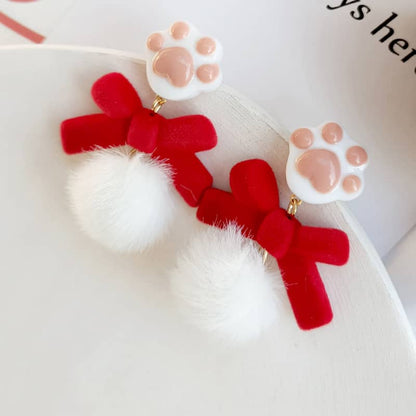 Cute Bow Cat Claw Earrings LS0183