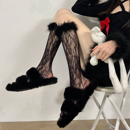Kawaii lace plush stockings LS0193
