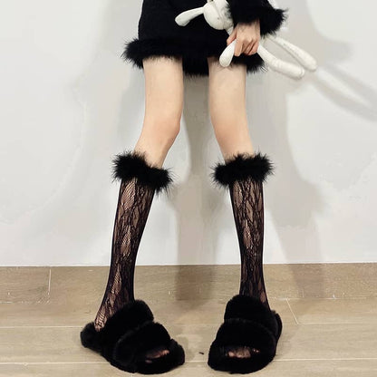 Kawaii lace plush stockings LS0193