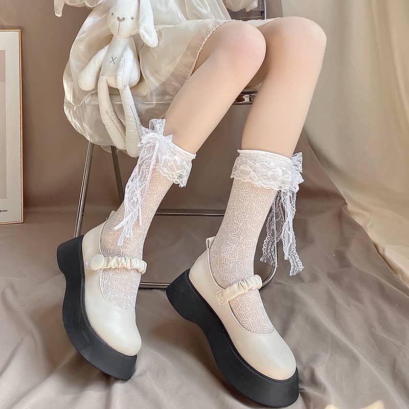 Cute lace bow JK stockings LS0196